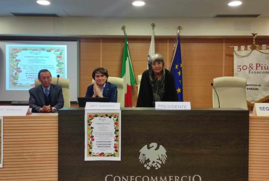 50&Più Foggia conferenza Alimentazione e prevenzione oncologica il 5 febbraio